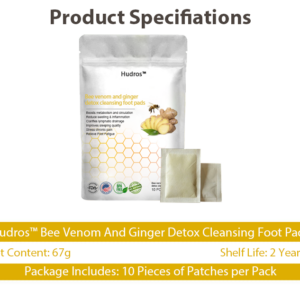 Hudros™ Bee Venom And Ginger Detox Cleasing Foot Pads