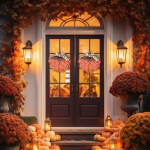 Farmhouse Pumpkin Wreath For Front Door