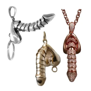 925 Sterling Silver Pullable Penis Pendant